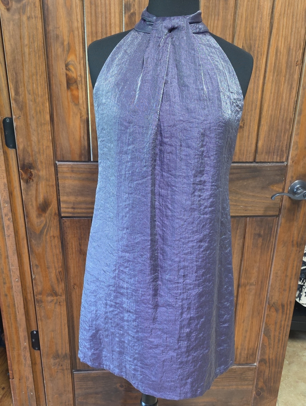 I.N. Studio Iridescent Purple Halter Shift Dress - Size 4P